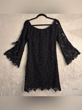 Brontë Black Crochet Off-Shoulder Dress ~ Party, Wedding, Cotton Lace, Elegant